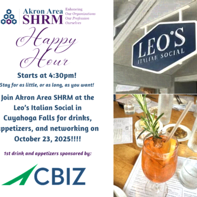 2025 - October 23 - Happy Hour / Networking Event- Sponsored by CBIZ