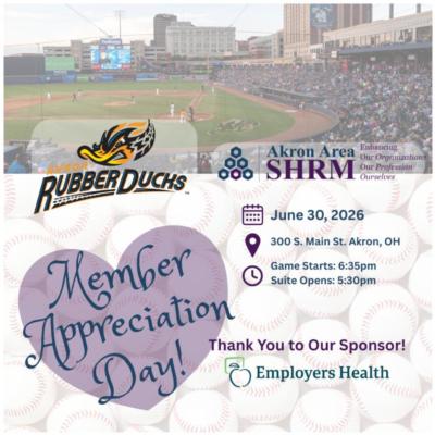 2026 - June - Member Appreciation - Akron Rubber Ducks!